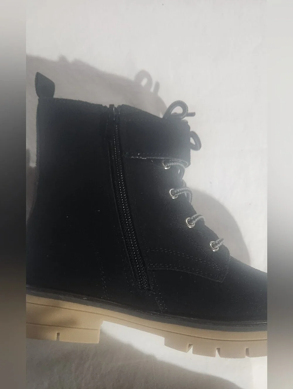 Dream Pairs Black Lace-Up Faux Suede Ankle Boots Toddler Girls Size 13
